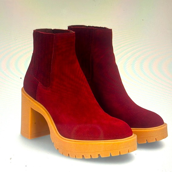 Dolce Vita Caster H2O Waterproof Leather Bootie in Burgundy - Picture 2 of 10